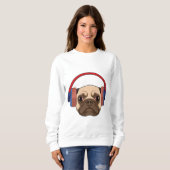 Musik mit Headphone spielen Sweatshirt (Vorne ganz)