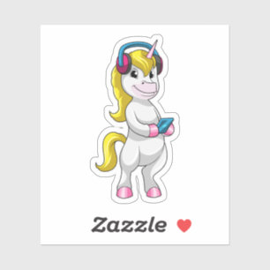 Musik mit Kopfhörer hören Aufkleber