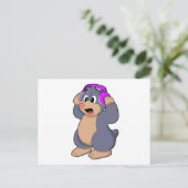 Musik mit Kopfhörer Postkarte (Stehend Vorderseite)