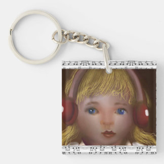 Musik mit Kopfhörern Schlüsselanhänger