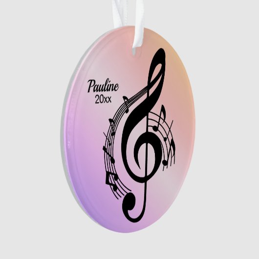 Musik mit Name und Jahr Ornament (Vorderseite)