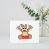 Musik mit Trommelmusik Postkarte (Stehend Vorderseite)