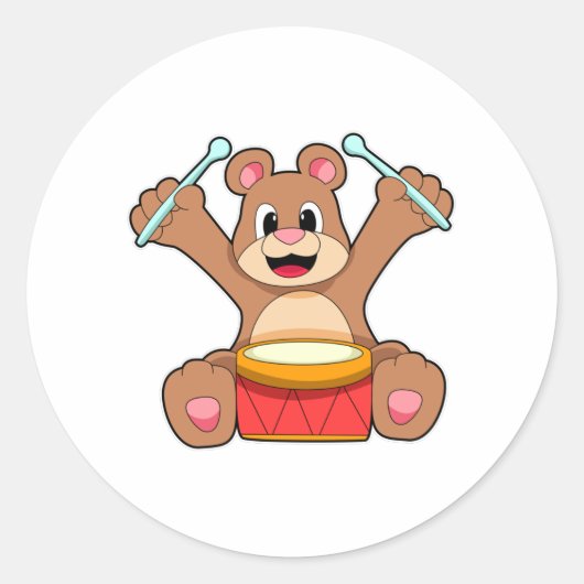 Musik mit Trommelmusik Runder Aufkleber (Vorderseite)