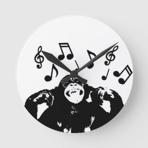 Musik monkeymonkey runde wanduhr