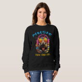 Musik-Mops mit Kopfhörern Sweatshirt (Vorne ganz)