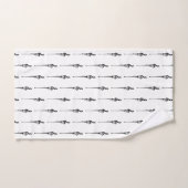 Musik Motif Melting Treble Clef Schwarz-Weiß-Musik Badhandtuch Set (Handtuch)