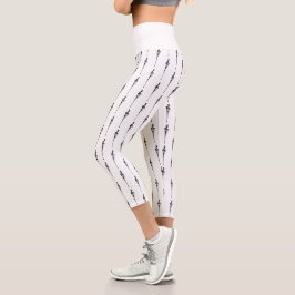 Musik Motif Melting Treble Clef Schwarz-Weiß-Musik Capri Leggings
