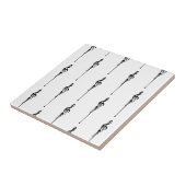 Musik Motif Melting Treble Clef Schwarz-Weiß-Musik Fliese (Seite)