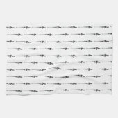 Musik Motif Melting Treble Clef Schwarz-Weiß-Musik Geschirrtuch (Horizontal)