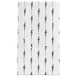 Musik Motif Melting Treble Clef Schwarz-Weiß-Musik Kleine Geschenktüte