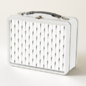 Musik Motif Melting Treble Clef Schwarz-Weiß-Musik Metall Brotdose (Vorderseite)