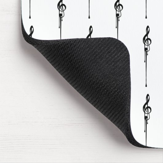 Musik Motif Melting Treble Clef Schwarz-Weiß-Musik Mousepad (Ecke)