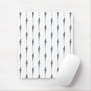 Musik Motif Melting Treble Clef Schwarz-Weiß-Musik Mousepad
