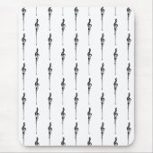 Musik Motif Melting Treble Clef Schwarz-Weiß-Musik Mousepad (Vorne)