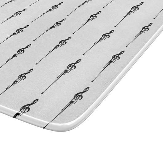 Musik Motif Melting Treble Clef Schwarz-Weiß-Musik Schneidebrett (Ecke)