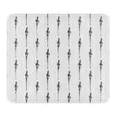 Musik Motif Melting Treble Clef Schwarz-Weiß-Musik Schneidebrett (Vorderseite)
