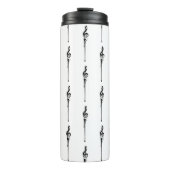 Musik Motif Melting Treble Clef Schwarz-Weiß-Musik Thermosbecher (Vorderseite)