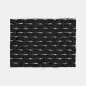 Musik Motif Melting Treble Clef Weiß und Schwarz Fleecedecke (Vorderseite (Horizontal))