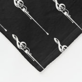 Musik Motif Melting Treble Clef Weiß und Schwarz Fleecedecke (Ecke)