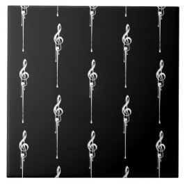 Musik Motif Melting Treble Clef Weiß und Schwarz Fliese