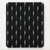Musik Motif Melting Treble Clef Weiß und Schwarz Mousepad (Vorne)
