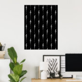 Musik Motif Melting Treble Clef Weiß und Schwarz Poster (Heimbüro)