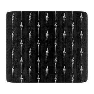 Musik Motif Melting Treble Clef Weiß und Schwarz Schneidebrett