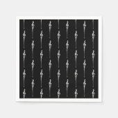 Musik Motif Melting Treble Clef Weiß und Schwarz Serviette (Vorderseite)