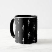 Musik Motif Melting Treble Clef Weiß und Schwarz Tasse (Vorderseite Links)