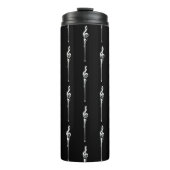 Musik Motif Melting Treble Clef Weiß und Schwarz Thermosbecher (Vorderseite)