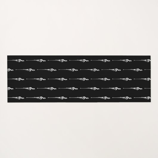 Musik Motif Melting Treble Clef Weiß und Schwarz Yogamatte (Rückseite (Horizontal))