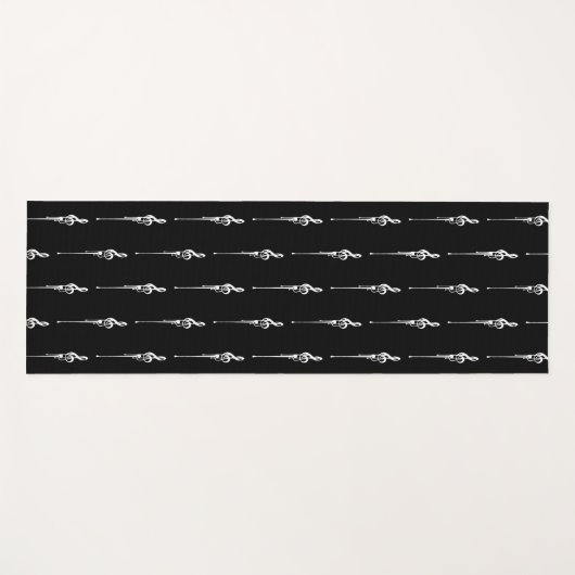 Musik Motif Melting Treble Clef Weiß und Schwarz Yogamatte (Vorderseite (Horizontal))