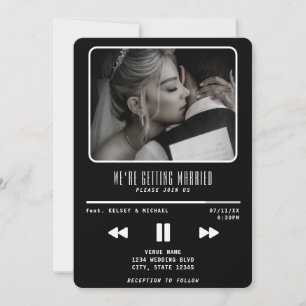 Musik MP3 Player Hochzeit Schwarz Einladung