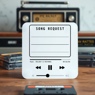 Musik MP3 Player Weiß Hochzeitslied Wünsche Begleitkarte