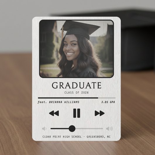 Musik-MP3-Player Weiße Abschlussfeier Ankündigung