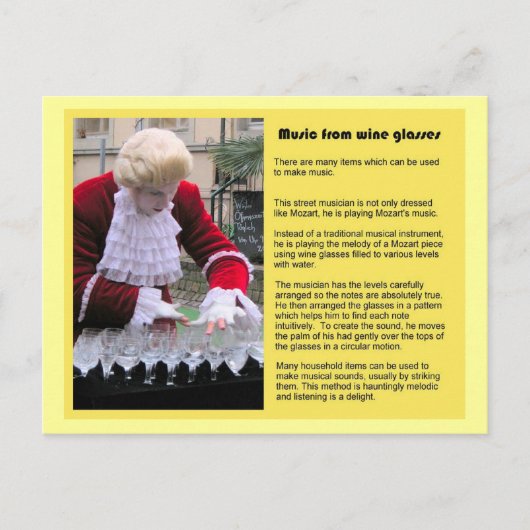 Musik, Musik aus Weingläsern Postkarte (Vorderseite)