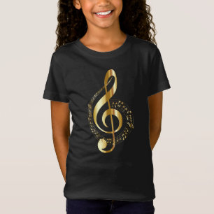 Musik, Musik, Musik, Treble clever in Gold, T-Shirt