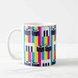 Musik Musik Musik Trommeln Piano Schlüssel Musik Kaffeetasse