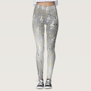 Musik, Musik, Noten, Weiß, Melodie, Klang, Ton, Leggings