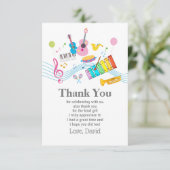 Musik, musikalische Instrumente, Drum-Kids singen Dankeskarte (Stehend Vorderseite)