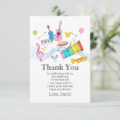 Musik, musikalische Instrumente, Drum-Kids singen Einladung (Stehend Vorderseite)