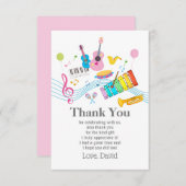 Musik, musikalische Instrumente, Drum-Kids singen Einladung (Vorne/Hinten)