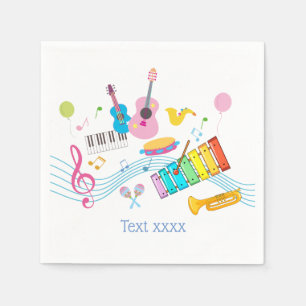 Musik, musikalische Instrumente, Drum-Kids singen Serviette