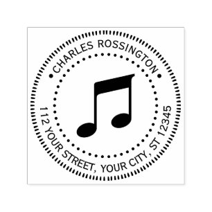 Musik Musikalische Noten Runde Name Rücksendeadres Permastempel