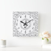 Musik, Musikhinweise Quadratische Wanduhr (Zuhause)