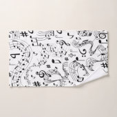 Musik, Musiknotes, Schwarz und Weiß Badhandtuch Set (Handtuch)