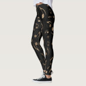 Musik-Muster - Schwarzes und Gold Leggings (Links)