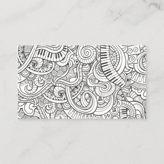 Musik-Muster Visitenkarte (Rückseite)