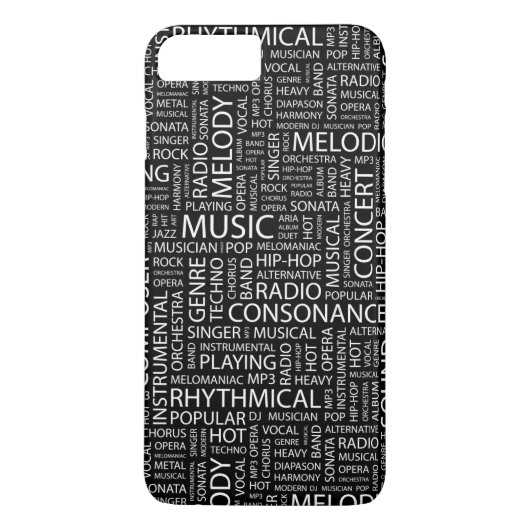 MUSIK-Muster-Wortwolke Case-Mate iPhone Hülle (Rückseite)