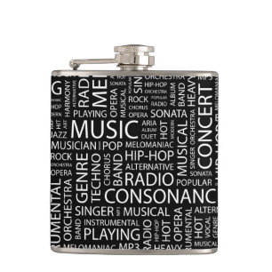 MUSIK-Muster-Wortwolke Flachmann